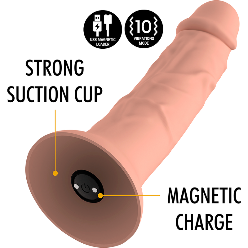 Dildo MYTHOLOGY Asher Original M con tecnologia WatchMe Wireless, vibratore compatibile, design realistico e dettagliato.