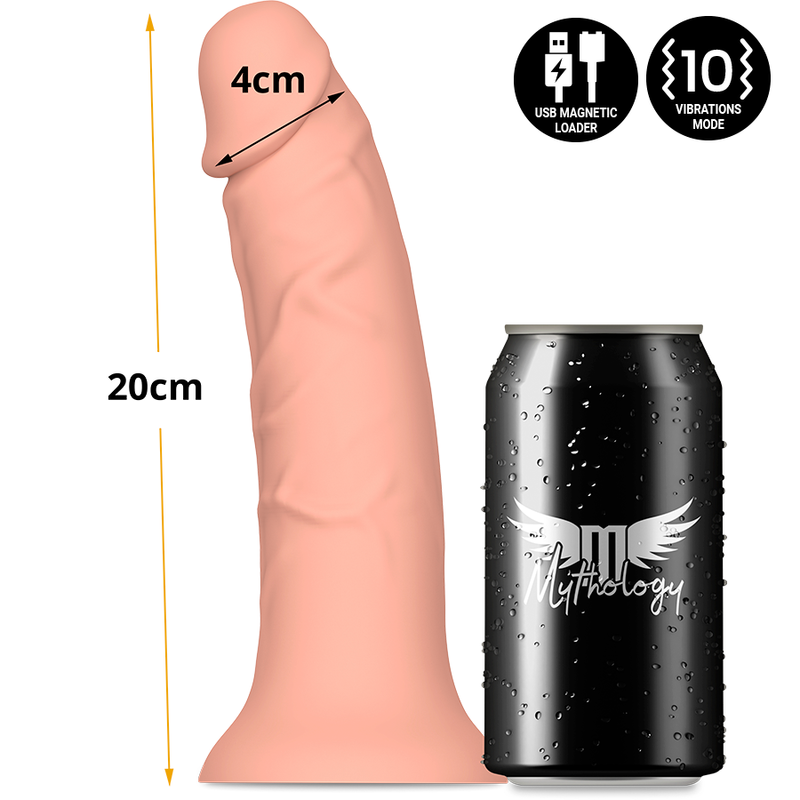 Dildo MYTHOLOGY Asher Original M, vibratore compatibile con tecnologia WatchMe Wireless, con design realistico e dettagli realistici.