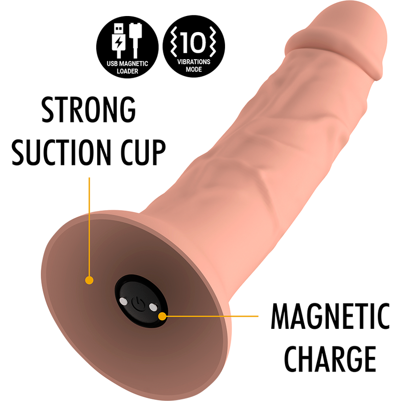 Dildo vibratore MYTHOLOGY Asher Original S con tecnologia wireless WatchMe, compatibile con dispositivi smart, in silicone nero.