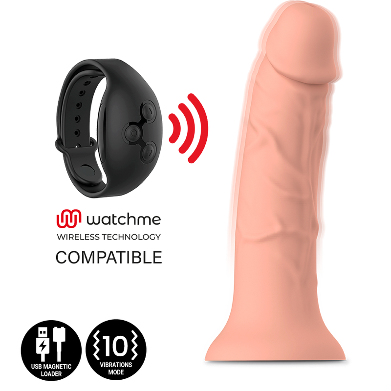 Dildo MYTHOLOGY Asher Original S con tecnologia wireless WatchMe, design realistico e compatibile con vibrazione senza fili.
