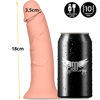 Dildo MYTHOLOGY ASHER ORIGINALE S con tecnologia wireless WatchMe, vibratore compatibile, design realistico e dettagliato.