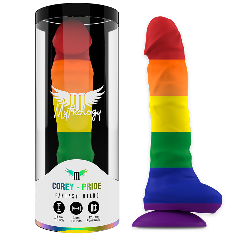 Dildo MYTHOLOGY COREY PRIDE di MYTHOLOGY FANTASY DILDO, modello M, con superficie dettagliata e design realistico.