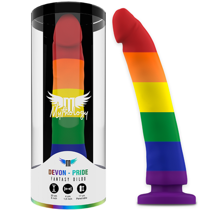 Dildo grande MYTHOLOGY DEVON PRIDE di MYTHOLOGY FANTASY DILDO, con superficie dettagliata e design realistico.