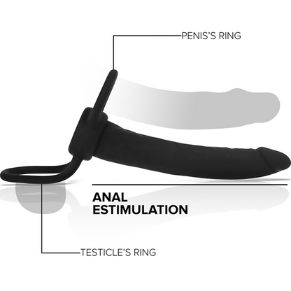 Dildo anale MYTHOLOGY COBI ONYX in silicone, con anello per cazzo e testicoli, lunghezza 13 cm, modello MYTHOLOGY FANTASY DILDO