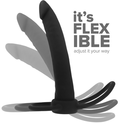 Dildo anale MYTHOLOGY COBI ONYX in silicone, 13 cm, con anello per pene e testicoli, design realistico e dettagliato.
