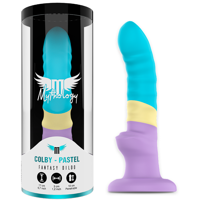 Dildo colby in silicone rosa pastello, prodotto della linea Mythology Fantasy Dildo, con dettagli realistici e forma ergonomica.