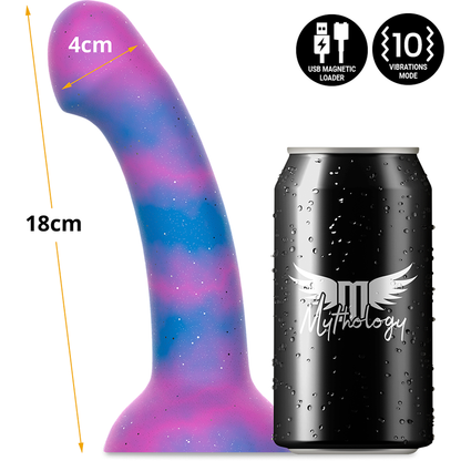 Dildo MYTHOLOGY Dion Galactic M con tecnologia wireless, vibratore compatibile, design futuristico, dettagli realistici.