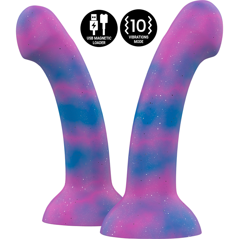 Dildo MYTHOLOGY Dion Galactic M con tecnologia wireless, design futuristico e dettagli luminosi, compatibile con WatchMe.