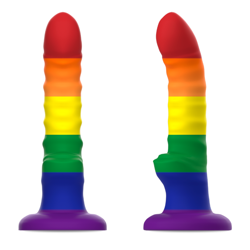 Dildo Mythology Colby Pride di Mythology Fantasy Dildo, dettaglio realistico e colorato, ideale per piacere personale.