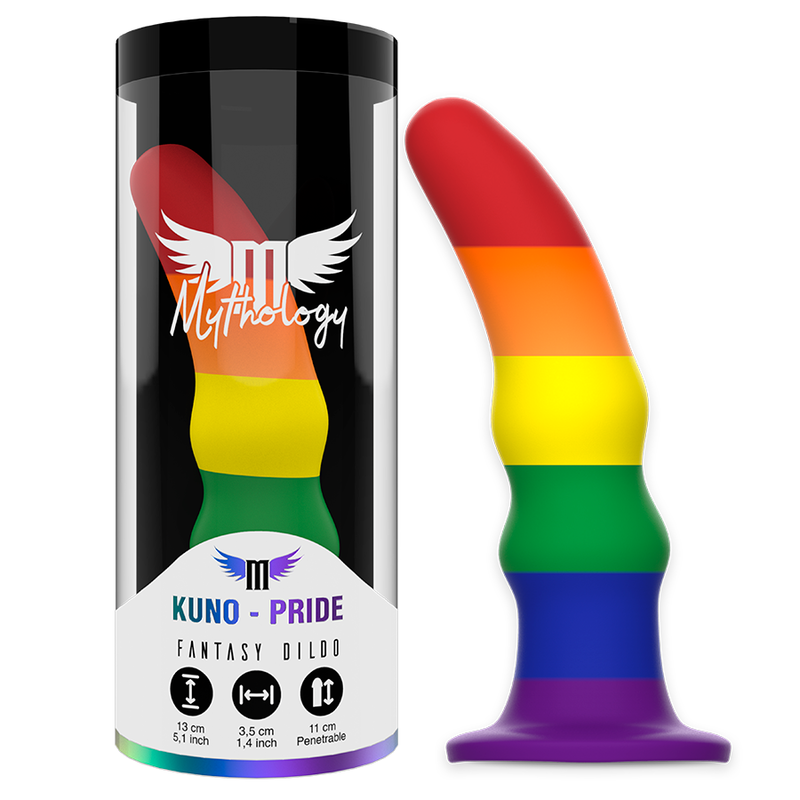Dildo MYTHOLOGY KUNO PRIDE di MYTHOLOGY FANTASY, modello S, realizzato in materiale morbido e dettagliato per il piacere.