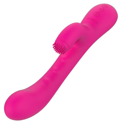 Stimolatore Nalone Idol coniglio con rotazione clitorale e funzione calore, in silicone rosa, dettaglio visibile dell'oggetto.