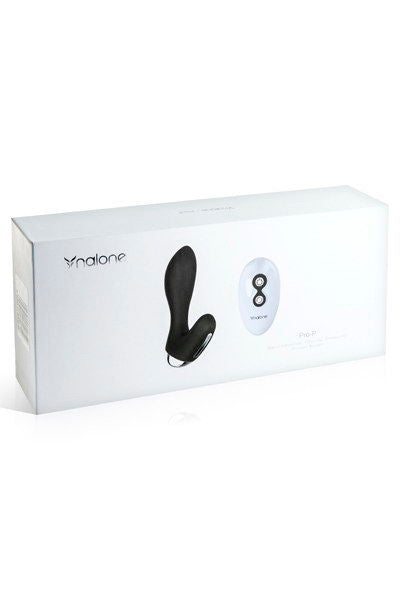 Prop telecomando prostatico Nalone, dispositivo di stimolazione anale in silicone nero, con design ergonomico e sicuro.