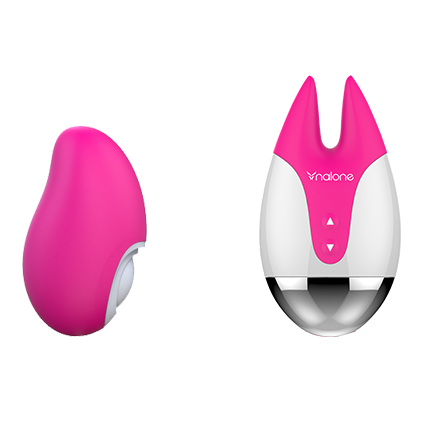 Stimolatore clitoride Nalone Fifi 2, dispositivo vibrante rosa con design ergonomico e pulsanti di controllo.