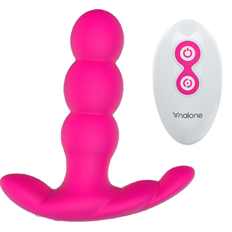 Vibratore anale Pearl Nalone nero con telecomando, design elegante e funzionale, in dettaglio.