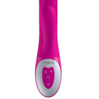 Vibratore doppio stimolatore Wave della marca Nalone, con design elegante e superfici lisce per il piacere duale.