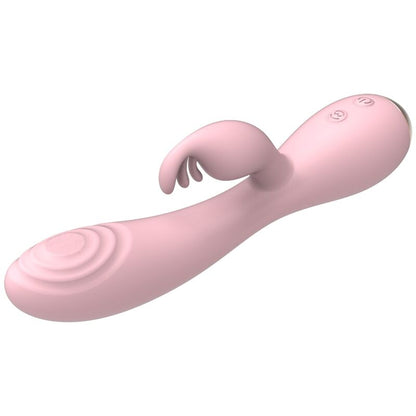 Vibratore Magic Stick Nalone con coniglio, colore rosa chiaro, dotato di stimolazione alternata e design ergonomico.