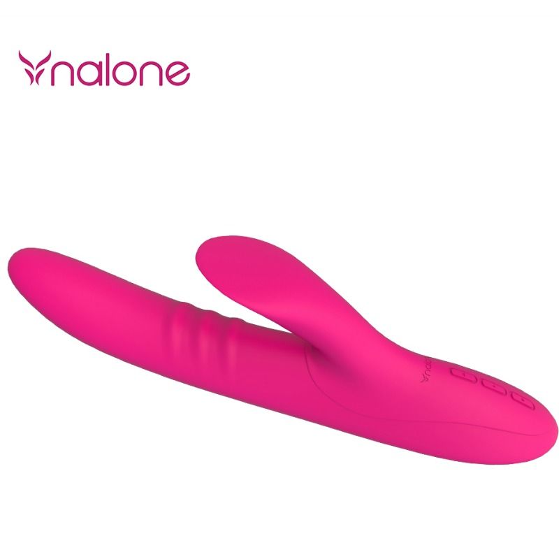 Vibratore per peri Nalone Rabbit con modalità Swing, design ergonomico, in silicone rosa, ideale per stimolazione mirata