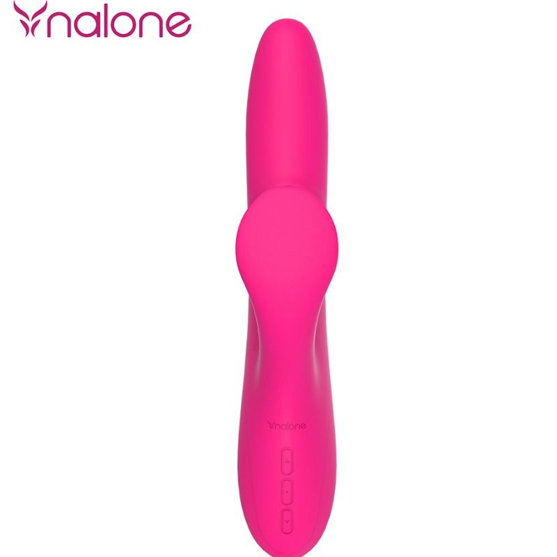 Vibratore per peri Nalone Rabbit con modalità Swing, design ergonomico e realistico, in silicone rosa con dettagli realistici.