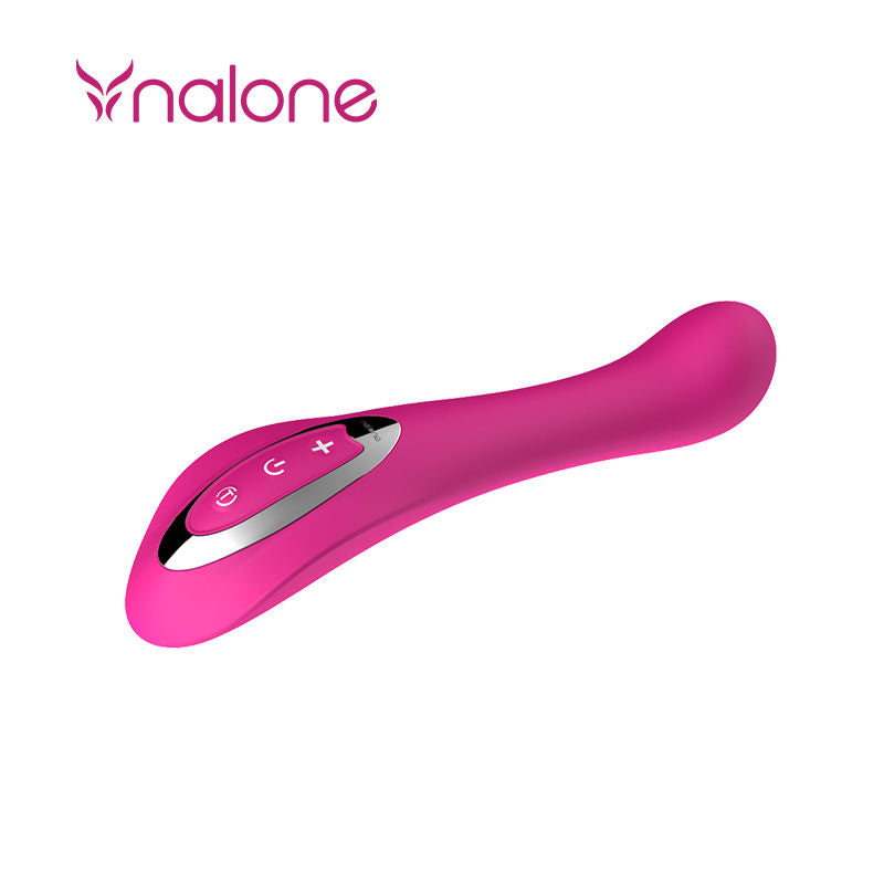 Vibratore touch system Nalone rosa con design ergonomico e superfici gommate, ideale per stimolazione piacevole e intensa.