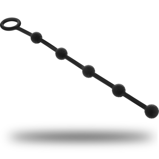 Catena anale in silicone OHMAMA, lunga 23 cm, con superficie liscia e design ergonomico per stimolazione e comfort.