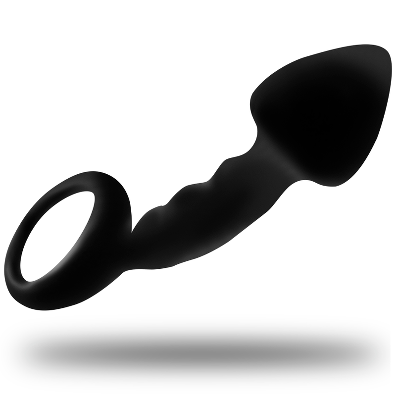 Plug anale a costine con anello OHMAMA, silicone morbido e flessibile, con design ergonomico per stimolazione facile e sicura.