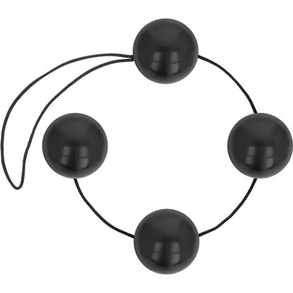 Sfere anali nere OHMAMA ANAL, cinesi in silicone da 170 grammi, con superficie liscia e design ergonomico.