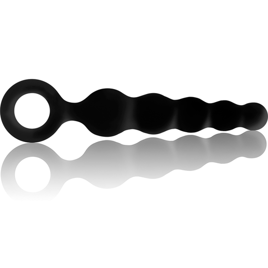 Tappo anale in silicone OHMAMA, design a livello, morbido e flessibile, per uso anal, in confezione con dettagli del prodotto.