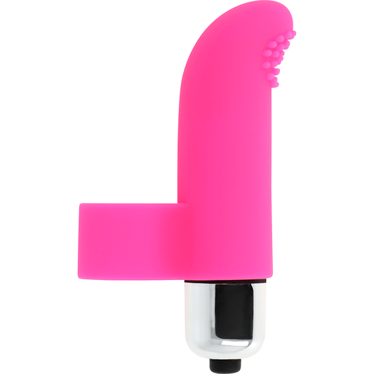 Ditale vibrante strutturato OHMAMA, lunghezza 8 cm, con dettagli tattili e design moderno, ideale per stimolazione e piacere.
