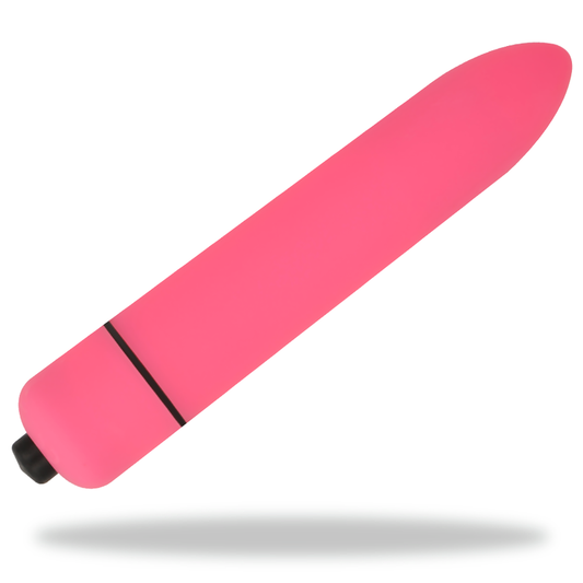 Mini vibratore bullet rosa OHMAMA, 9 cm di lunghezza, con design compatto e discreto, ideale per stimolazione mirata.