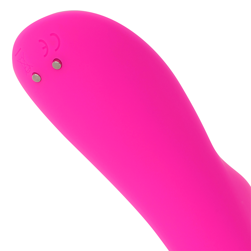 Vibratore a caricabatterie OHMAMA, 21 cm, con 10 velocità, design elegante e superficie liscia, visibile in immagine.