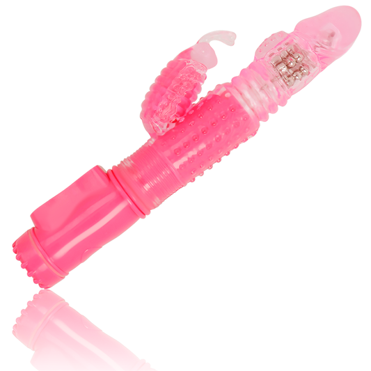 Vibratore rotante OHMAMA con design a coniglio, stimolatore per il piacere, dettagli visibili in immagine