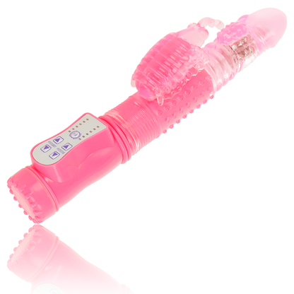 Vibratore rotante OHMAMA con forma di coniglio, dotato di stimolazione stimolante e design ergonomico.