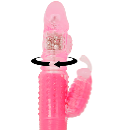 Vibratore rotante OHMAMA con coniglio, design ergonomico e dettagli realistici, ideale per stimolazione e piacere.
