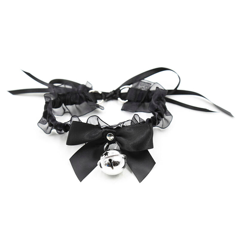 Collana fetish in pizzo OHMAMA FETISH, dettaglio di pizzo nero e design seducente, perfetta per look audaci e sensuali.