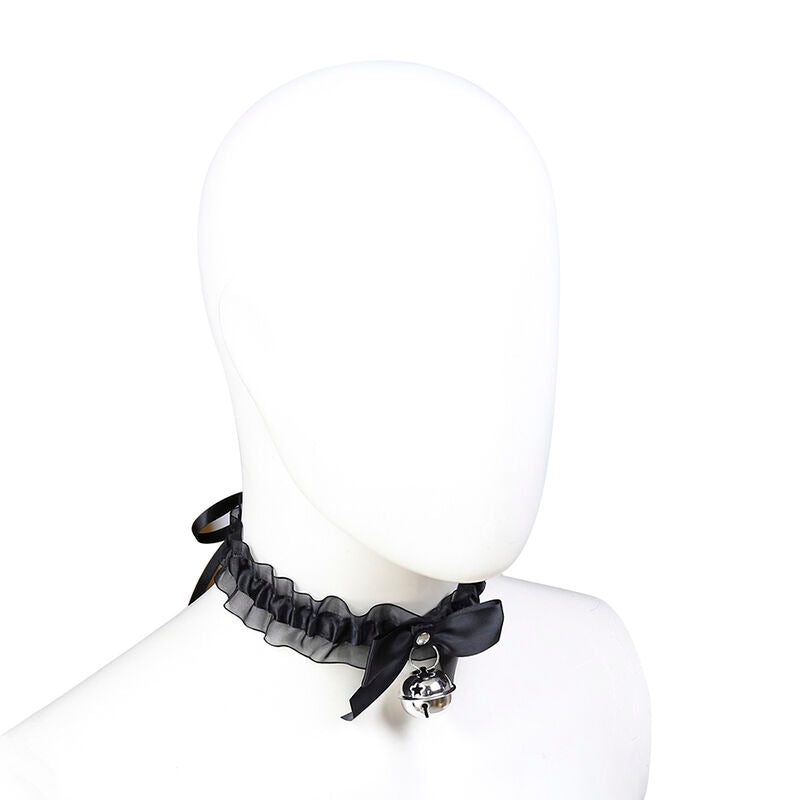 Collana fetish in pizzo OHMAMA FETISH, dettagli raffinati e trasparenti, con fiocco decorativo, elegante e sensuale.
