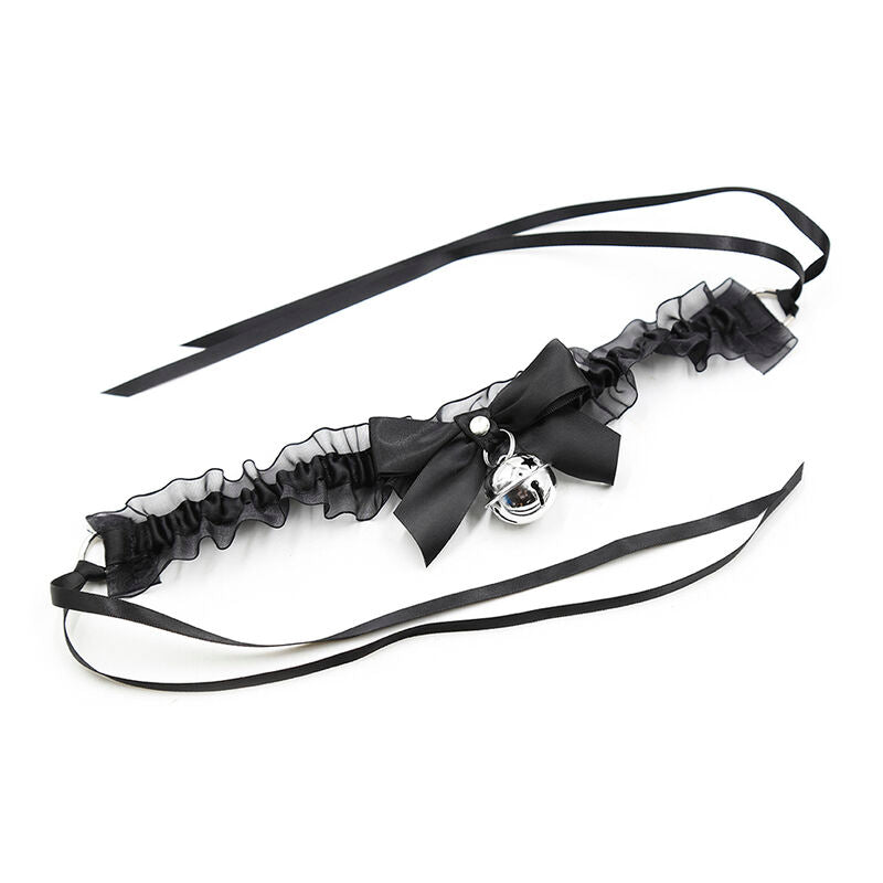 Collana fetish in pizzo OHMAMA FETISH, dettaglio di pizzo nero e design elegante, ideale per accessori fetish sofisticati.