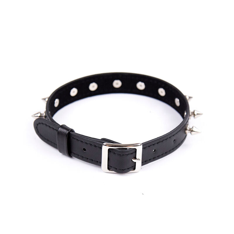 Collare colletto punk con punte in metallo, stile fetish OHMAMA FETISH, resistente e decorativo, ideale per look audaci e alternativi