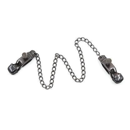 Fetish OHMAMA in metallo con catena nera, morsetto dal design industrial e dettagli robusti, ideale per giochi BDSM e fetish.