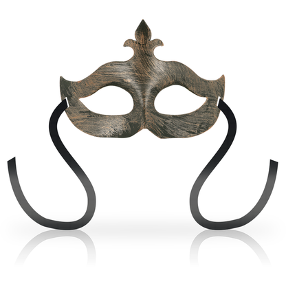 Maschera rame OHMAMA MASKS con motivo Fleur de Lis, design elegante e dettagli raffinati su superficie liscia.