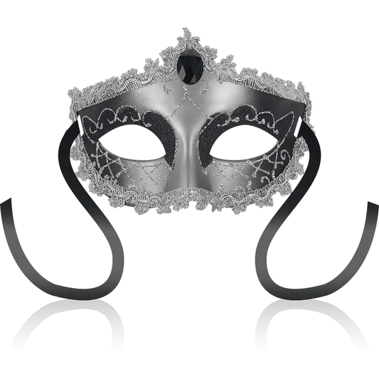 Maschera nera Diamond grigia di OHMAMA MASKS, morbida e confortevole, con dettagli eleganti per un look sofisticato.