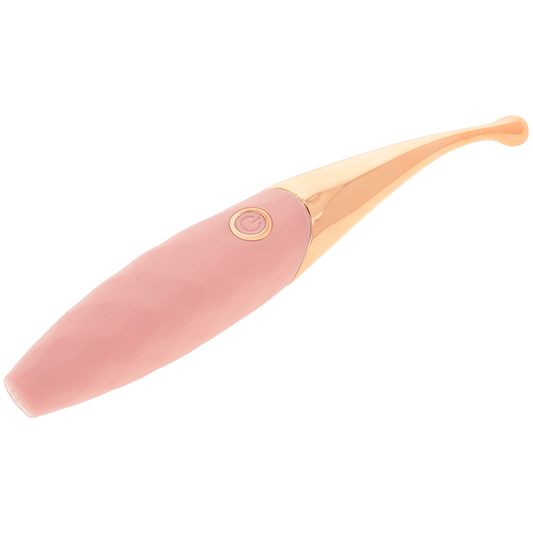 Stimolatore clitoride ricaricabile OHMAMA rosa-oro con 36 modalità, dispositivo stimolante intimo e potente.