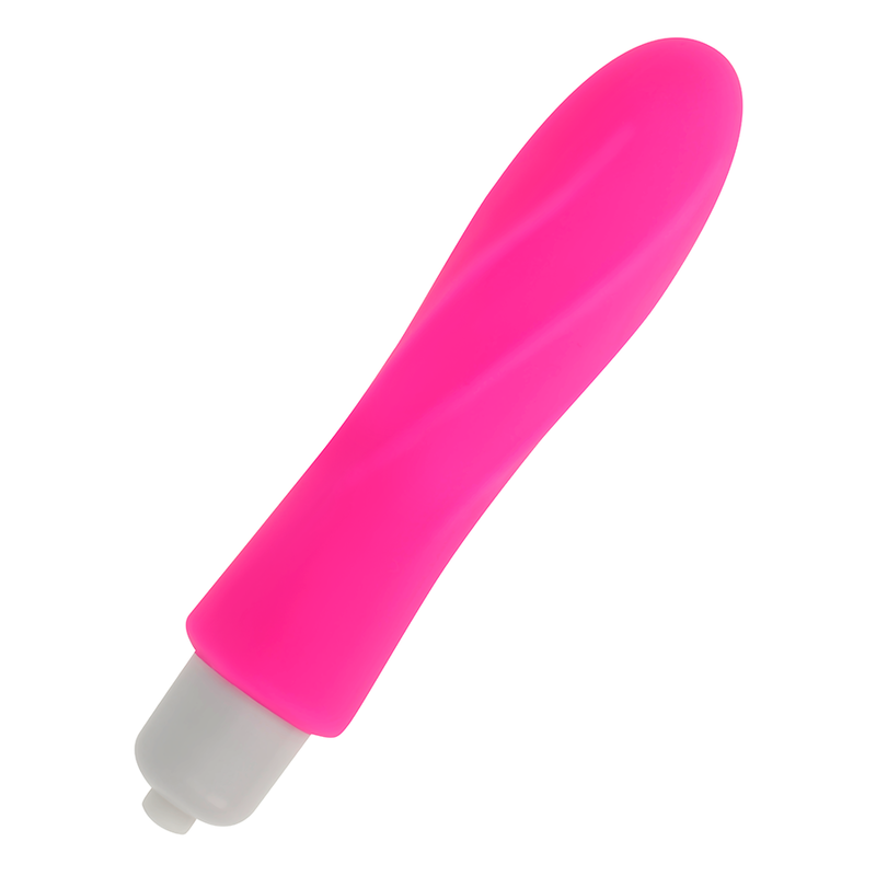 Vibratore a forma di proiettile in silicone di 12 cm, prodotto da OHMAMA VIBRATORS, con superficie liscia e design compatto.