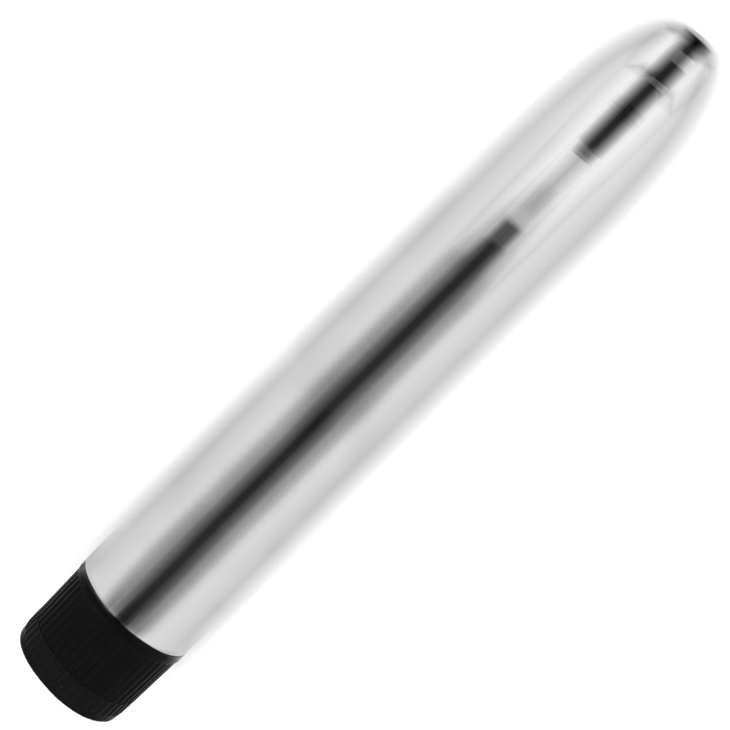 Vibratore classico in argento OHMAMA VIBRATORS, lunghezza 17,5 cm, con superficie lucida e design elegante.