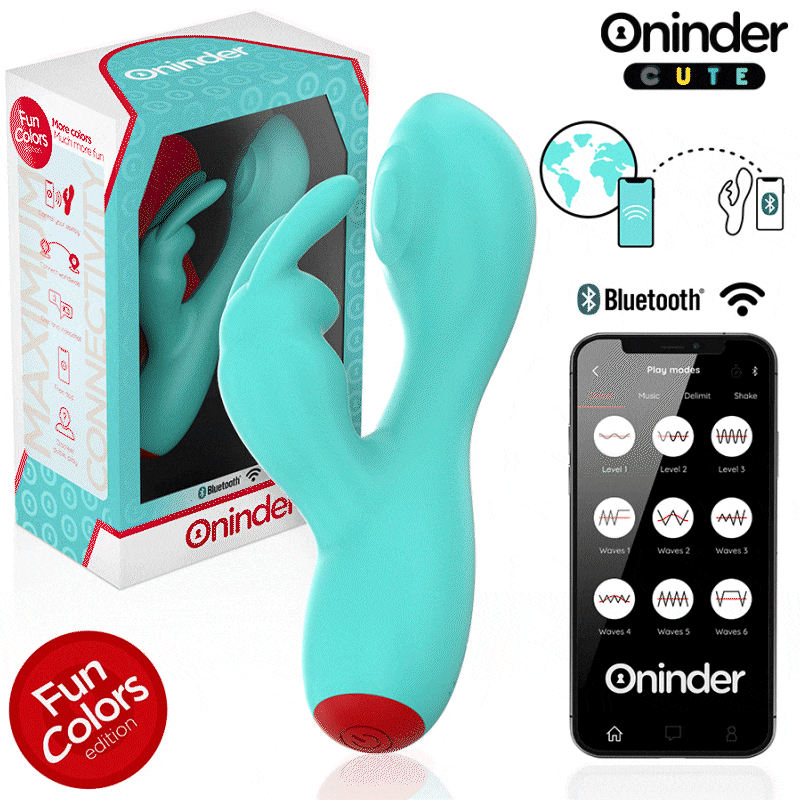 Vibratore clitorideo e punto G ONINDER CUTE Love Bunny con design a coniglio e controllo tramite app gratuita.
