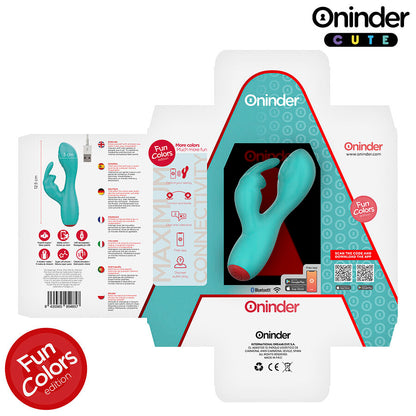 Vibratore clitorideo e punto G ONINDER CUTE Love Bunny con design carino e app gratuita, visibile in immagine.