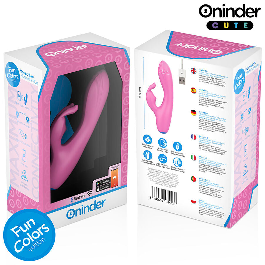 Vibratore coniglietto ONINDER CUTE per punto G e clitoride, design carino, con app gratuita, visibile in dettaglio nell'immagine.