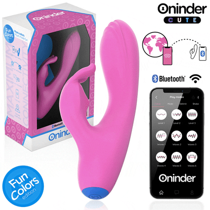 Vibratore coniglietto ONINDER CUTE per punto G e clitoride, con controllo tramite app gratuita, design carino e compatto.