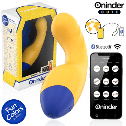 Vibratore punto G ONINDER CUTE Love Buddy Master con controllo tramite app gratuita, design compatto e colorato.