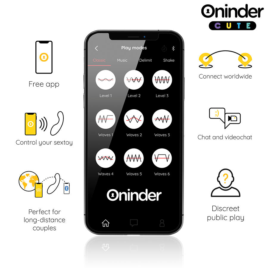 Vibratore punto G ONINDER CUTE Love Buddy Master con design compatto e app gratuita, ideale per stimolazione intima.