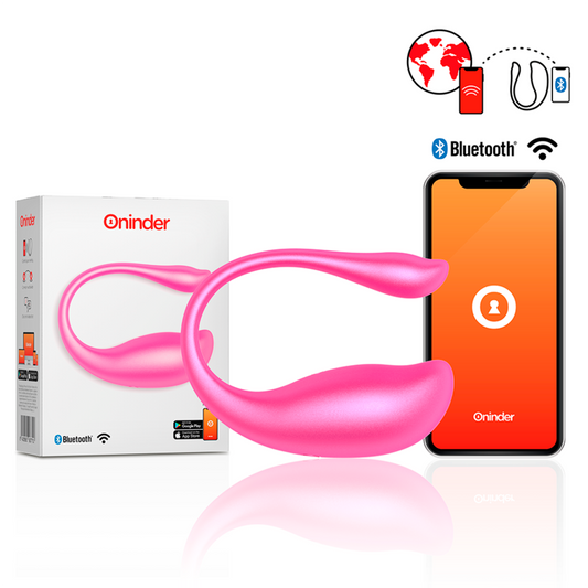 Uovo vibrante ONINDER Nairobi rosa con superficie liscia e brillante, mostrato in primo piano con sfondo neutro.